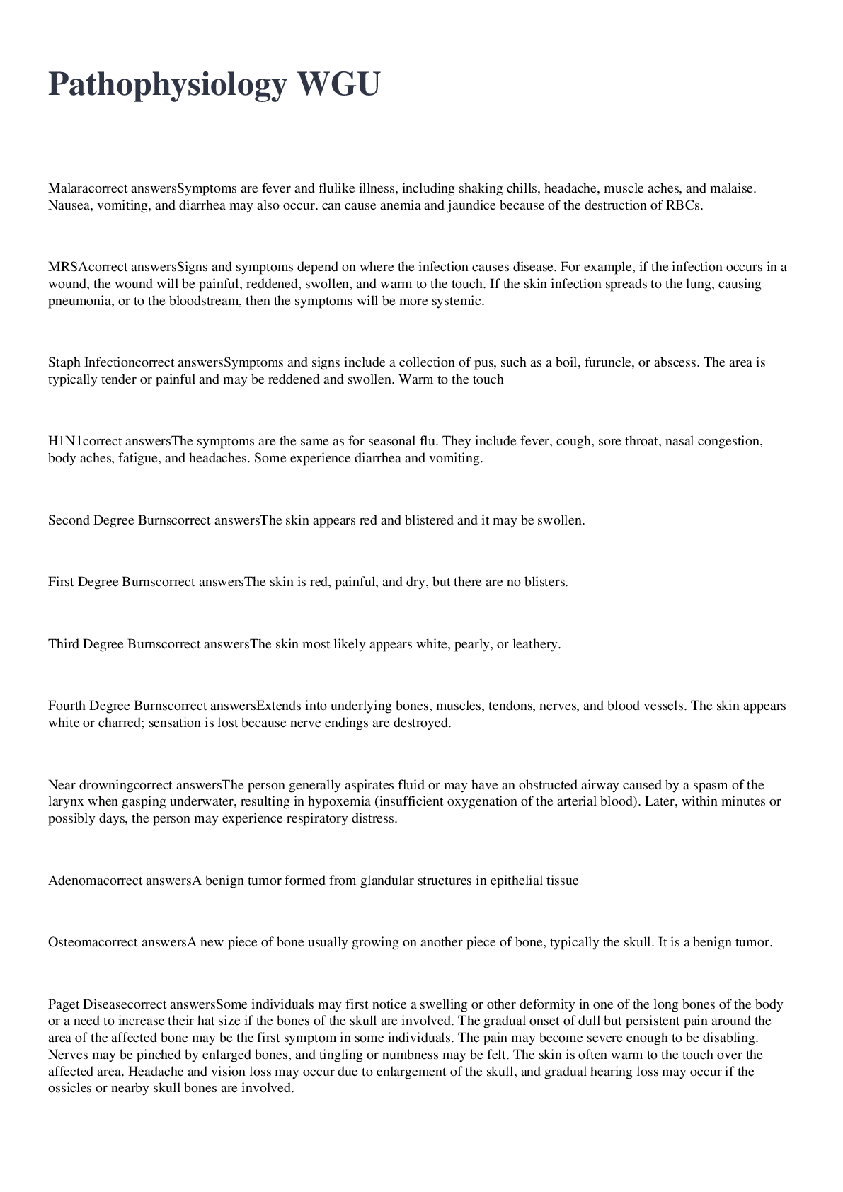 Preview image for Pathophysiology WGU D236 with 100% correct answers (2022/2023)